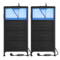 Naktinis staliukas SONGMICS, 2 stalčiai ir atviras skyrius, 39,6 × 75,9 × 30 cm