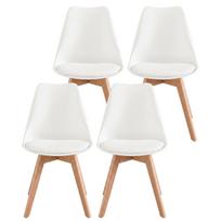 Valgomojo kėdės VASAGLE, 4 vnt, Baltos, 46,5 × 57 × 79 cm