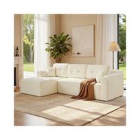 Kampinė modulinė sofa VASAGLE, kairinė, su šezlongu, Pilka, 150 × 244 × 73 cm