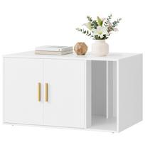 Kačių tualeto spintelė FEANDREA PCL020WB02, su nuimamu skirtuku, 80 × 50 × 45 cm