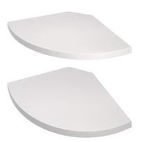 Pakabinamos kampinės lentynos VASAGLE, 2 vnt., vėduoklės formos, Balta, 20 × 20 × 1,2 cm