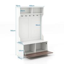 Prieškambario komplektas, 2 atviri skyriai ir 2 skyrių spintelė