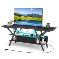 TV stovas, Iki 65 colių televizoriams, Juoda, 140 × 54 × 40 cm
