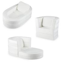Vaikiška sofa-lova, 3 viename, Balta, 97 × 66 × 28 cm