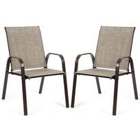 Lauko kėdės, 2 vnt, Pilka, 72,39 × 55,88 × 90,17 cm
