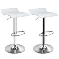 Pasukamos baro kėdės, 2 vnt., su pakoja, balta, aukštis 66–86 cm