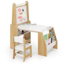 Vaikų rašymo ir piešimo stalas su kėde, 25 cm, balta