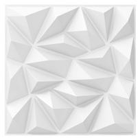 3D PVC sienų plokštės, 40 vnt, Balta, 50 × 50 × 4,5 cm