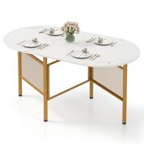 Sulankstomas valgomojo stalas, 3 viename, 6–8 žmonėms, Baltas, 150 × 76 × 80 cm