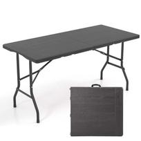 Sulankstomas lauko stalas, Juoda, 152 × 74 × 70 cm