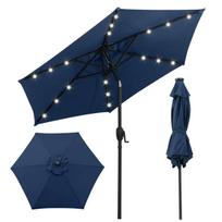 Terasos skėtis, 18 LED, Mėlynas, 230 × 225 cm