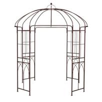 Metalinis paukščių narvo formos sodo pavėsinė vijokliniams augalams, 211x211x256 cm, bronzinė