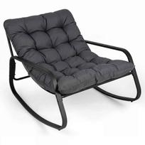 Lauko supamoji kėdė, su 13 cm pagalvėle, Juoda/smėlio, 120 × 91 × 78 cm