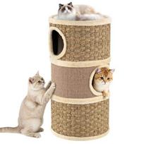 3 aukštų kačių namelis su draskykle, 70 cm, rudas