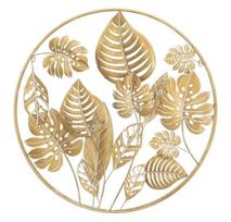Sienų dekoro panelis Mauro Ferretti Jungle Round, apvalus, Auksinė, Ø 80 × 6,5 cm