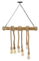 Pakabinamas šviestuvas Mauro Ferretti Bamboo/Rope, 6 šviesos taškai, 80 × 120 × 15 cm