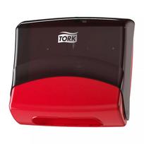 Tork 654008 popierinių rankšluosčių dozatorius, lapiniai rankšluosčiai, raudonas