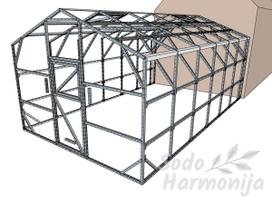 Dvišlaitis šiltnamis 3600x6250 Be dangos