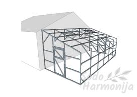 Vienšlaitis šiltnamis 3000x6000 (Statomas prie sienos) 4 mm