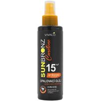 Vivaco Sun Bronz Carotene Sunbathing Oil SPF 15 vandeniui atsparus įdegio aliejus su beta karotenu ir morkų ekstraktu, 150 ml