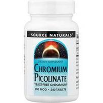 Source Naturals, Chromo pikolinatas, 200 mcg, 240 tablečių