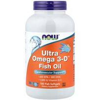 NOW Foods, „Ultra Omega 3-D™“ žuvų taukai, 180 minkštųjų žuvų kapsulių