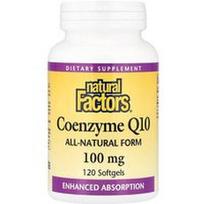 Natural Factors, Kofermentas Q10, 100 mg, 120 minkštųjų kapsulių