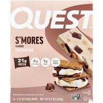 Quest Nutrition, Baltymų batonėlis, S'Mores, 4 batonėliai, po 2.12 uncijos (60 g)