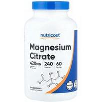 Nutricost, Magnio citratas, 240 kapsulių (105 mg vienoje kapsulėje)