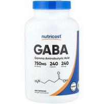 Nutricost, GABA, 750 mg, 240 kapsulių