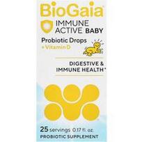 BioGaia, Immune Active Baby, probiotikų lašai su vitaminu D, 0,17 fl oz