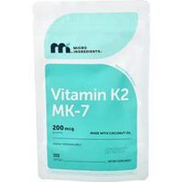 Micro Ingredients, Vitaminas K2, MK-7, 200 mcg, 300 minkštųjų kapsulių