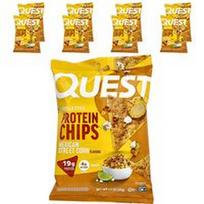 Quest Nutrition, Tortilijos stiliaus baltyminiai traškučiai, meksikietiški kukurūzai, 8 pakeliai po 32 g