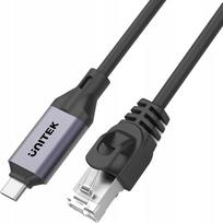 Unitek Ethernet Cable USB-C to RJ-45, 1m, Black