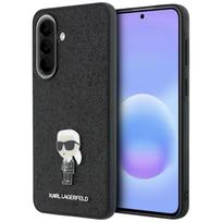 Karl Lagerfeld Fixed Glitter Ikonik Logo Metal Pin Case for Samsung Galaxy A57 5G / black