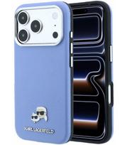 Mėlynas dėklas Apple iPhone 18 Pro telefonui "Karl Lagerfeld PU Grained Semi Wrap K&CH Heads Magsafe Case"