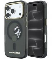 Juodas dėklas Apple iPhone 18 Pro telefonui "Karl Lagerfeld IML Choupette Peekaboo Magsafe Case"