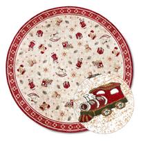 Iš medvilnės mišinio apvalios formos kilimas raudonos spalvos su Kalėdų motyvu ø 160 cm Toy's Delight Red Christmas – Villeroy&Boch