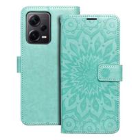 MEZZO knygos tipo dėklas Xiaomi modeliui Redmi NOTE 12 PRO Plus 5G, mandalos žalias