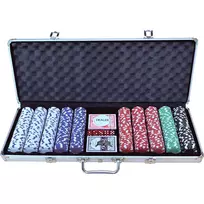 Pokerio rinkinys 500 žetonų aliuminio lagamine 11.5g
