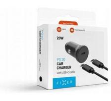 Fixed USB-C Car Charger 20W+ USB-C/USB-C Cable | FIXCC20N-CC-BK