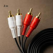 Riff RF990 2x RCA to 2x RCA Audio Cable, 3 m, gold plated connectors, black