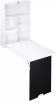 HOMCOM Sieninis rašomasis stalas Sulankstomas rašomasis stalas 5 skyriai Balta+juoda lenta 60x94.5x147cm