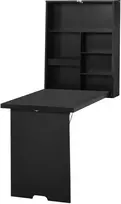 HOMCOM Sieninis sulankstomas rašomasis stalas Kompiuterinis stalas su lenta 60x94.5x147cm