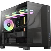 Gamemax korpusas NEX C33 BK, Micro ATX, 5 plėtimo lizdai, 1x3.5" ir 2x2.5" diskų skyriai, 2xUSB 3.0, USB-C, ausinės
