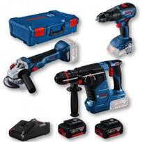 Bosch įrankių rinkinys GSB 18V-50 GWS 18V-10GBH 187-LI 0615990N42, 18 V, 2x5,0 Ah, Li-Ion, profesionalus, LED apšvietimas