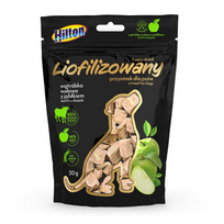 HILTON Freeze-dried treats with with beef liver and apple - skanėstas šuniui - 50g