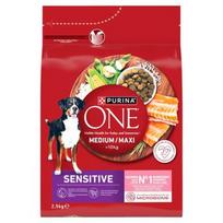 PURINA One Adult Medium/Maxi Sensitive Rich in salmon with rice - sausas maistas šunims - 2,5kg