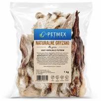 PETMEX triušio ausys su kailiu - skanėstas šuniui - 1kg