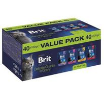 BRIT Premium by Nature Value pack Adult Box - šlapias kačių maistas - 40x100g